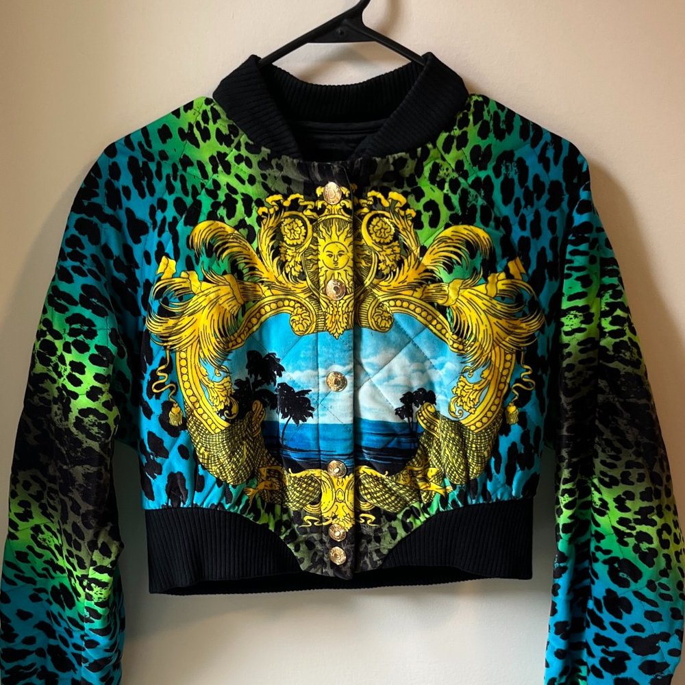 Women's Versace by H&M Bomber Jacket with Original Garment Bag | S: US 6 EUR 36.